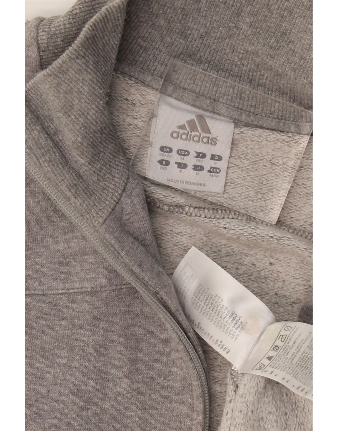 ADIDAS Træningsdragt topjakke til mænd UK 40/42 Medium Grey Flecked Bomuld