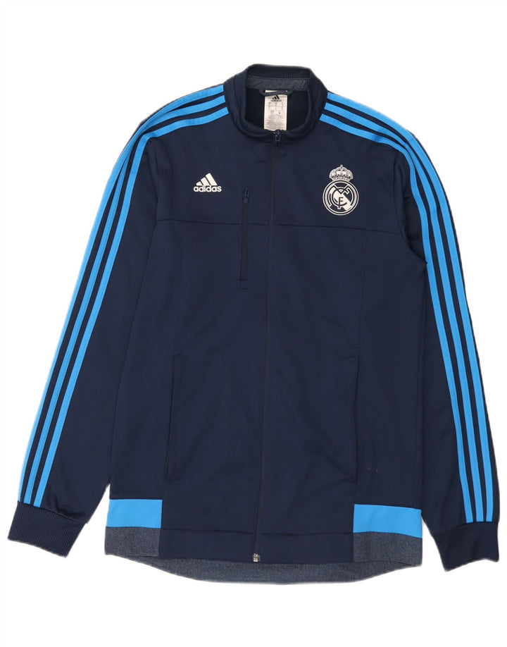 Adidas Herre Real Madrid Træningsdragt Topjakke Small Navy Blue Colourblock
