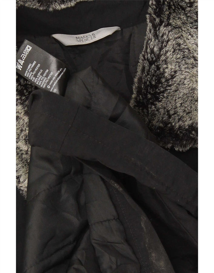 Marks & Spencer Dame Oversized Polstret Jakke UK 16 Stor Sort Akryl