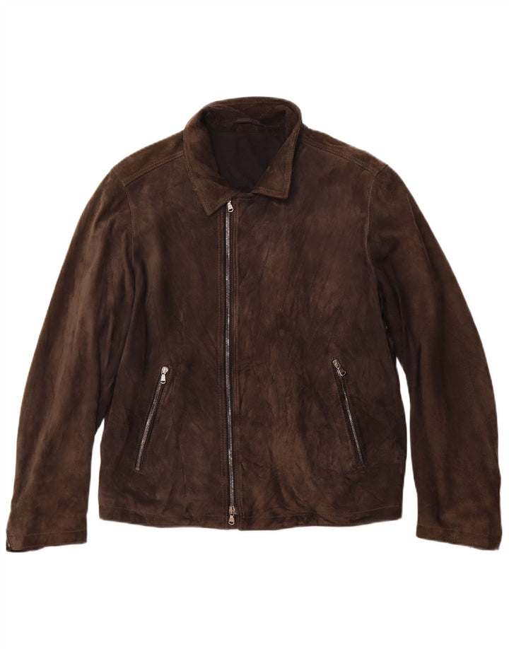 Vintage dame ruskindsjakke UK 12 medium brunt læder