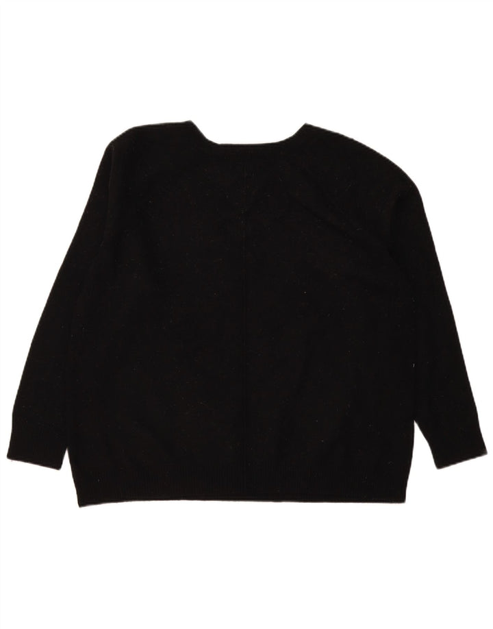 Gap Dame V-hals Jumper Sweater UK 16 Stor Sort Nylon