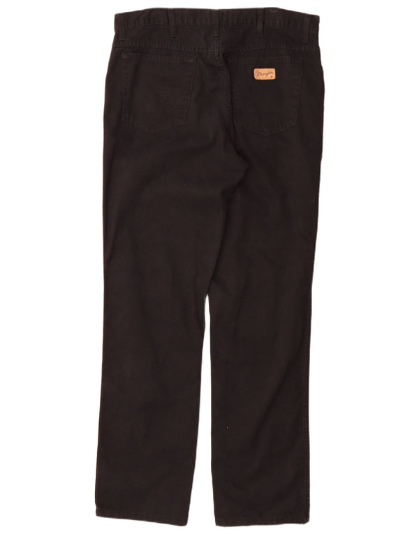 Wrangler Herre Texas Straight Casual Bukser W36 L34 Sort Bomuld
