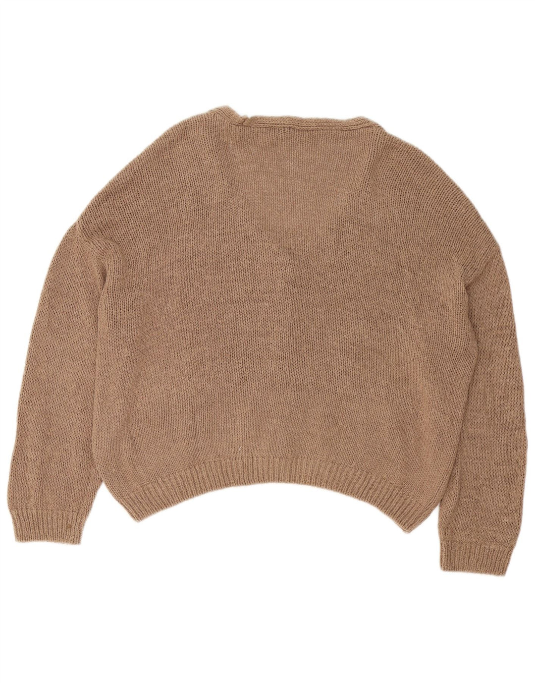 Zara Dame Oversized Cardigan Sweater UK 10 Lille Brun Akryl