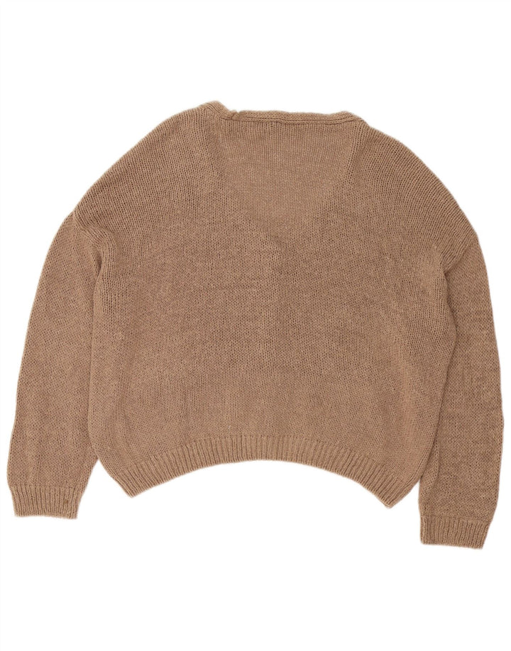 Zara Dame Oversized Cardigan Sweater UK 10 Lille Brun Akryl