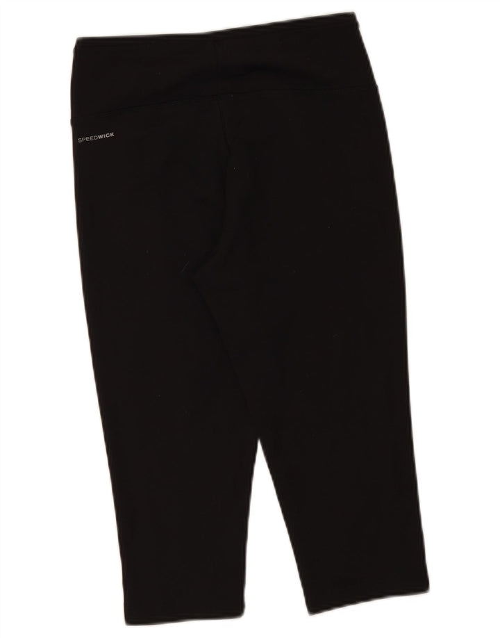 Reebok Dame Capri Leggings UK 8/10 Small Black Polyester
