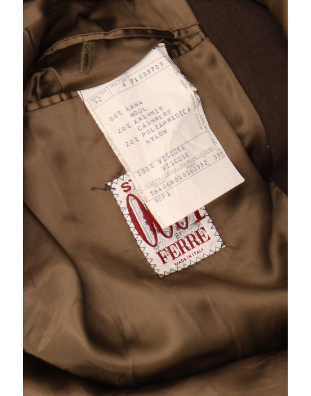 Ferre Dame Overfrakke IT 52 XL Brun Uld