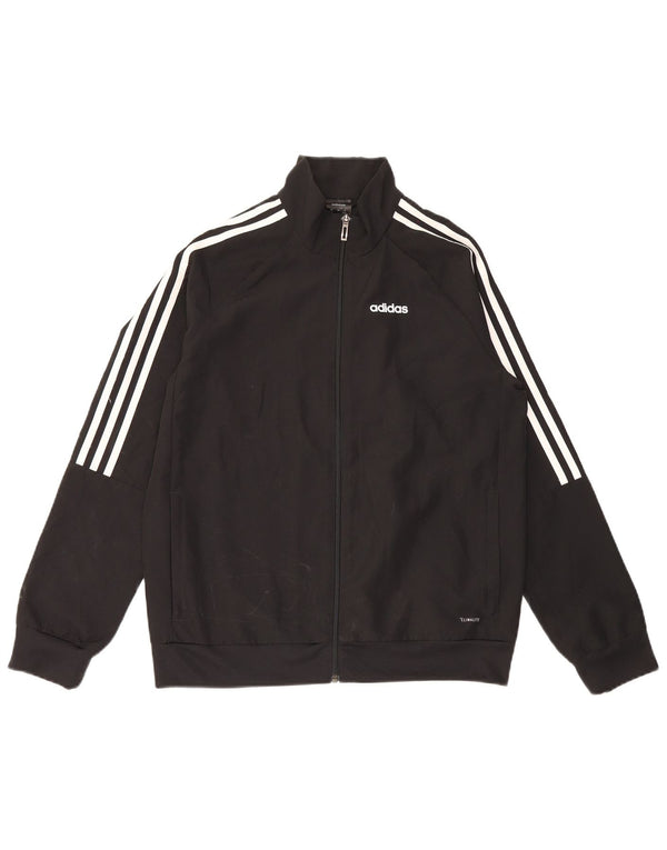 Adidas drenge Climalite træningsdragt topjakke 13-14 år sort polyester
