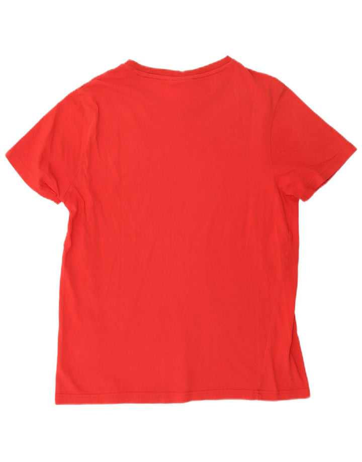 Fila Dame T-Shirt Top UK 14 Medium Rød Bomuld