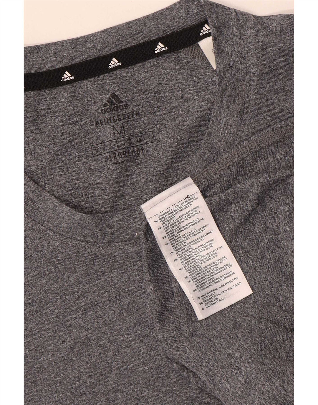 Adidas Herre Aeroready T-Shirt Top Medium Grey Flecked Polyester