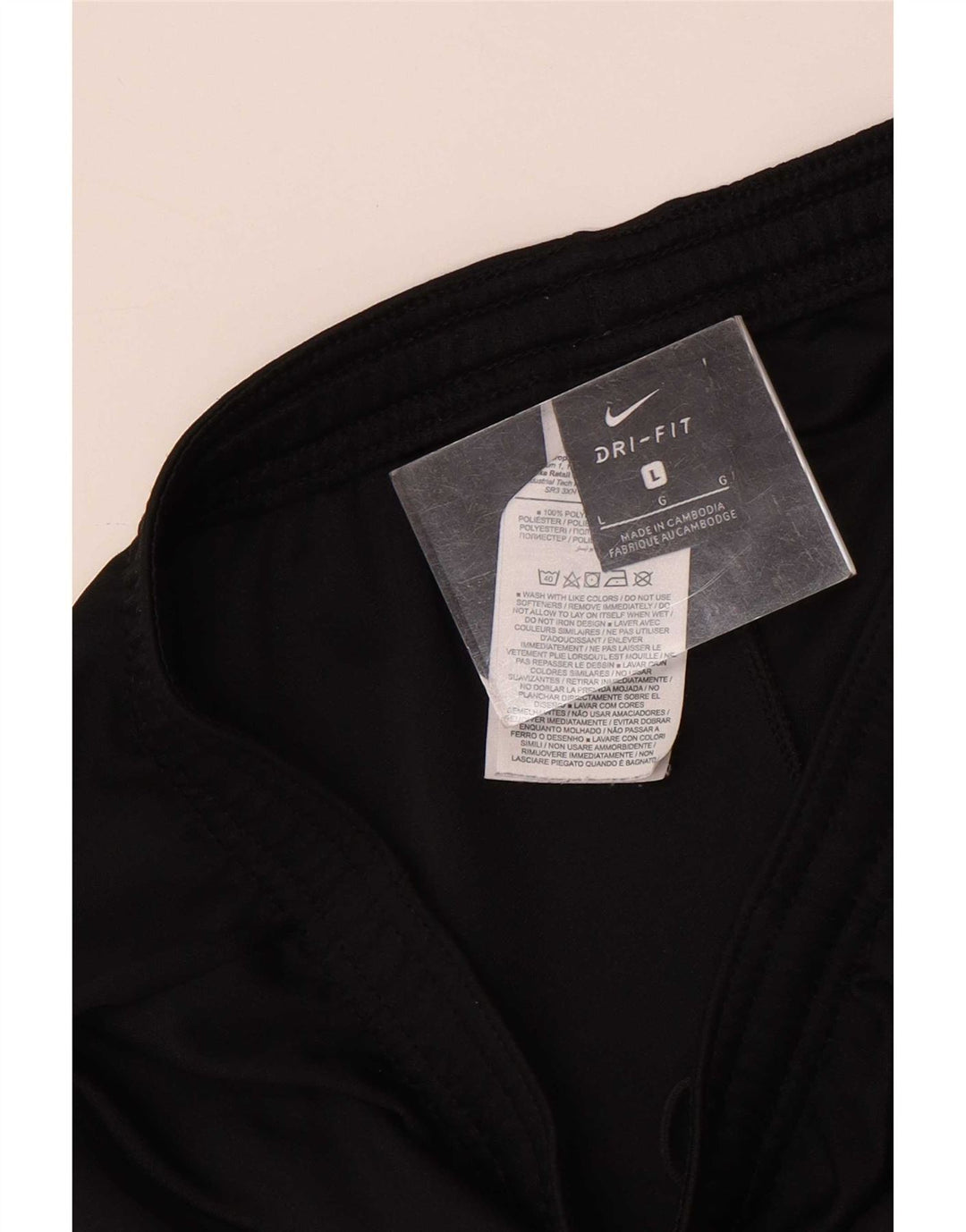 Nike Herre Dri Fit sportsshorts, store sorte polyester