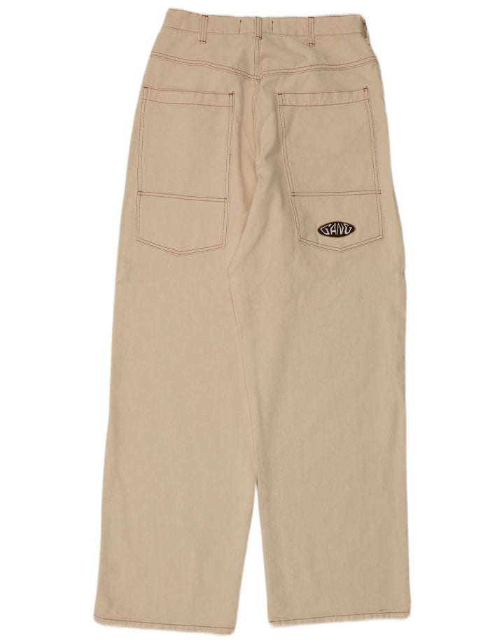 GANG Herre Brede Ben Casual Bukser XL W32 L33 Off White Bomuld