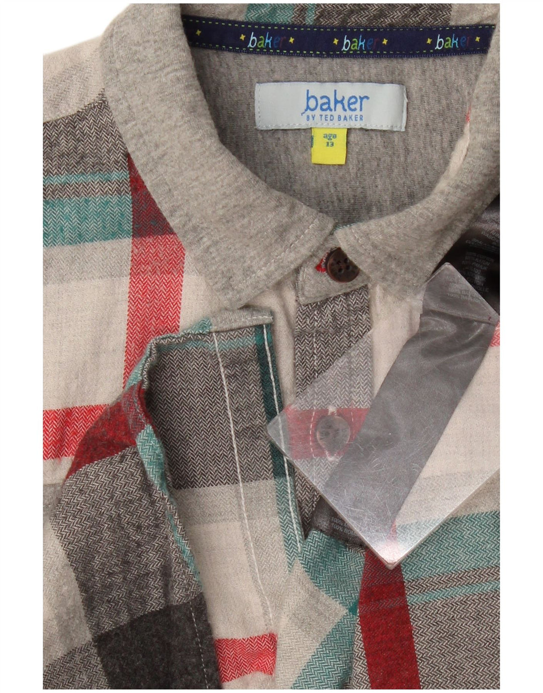 Ted Baker drenge flannelskjorte 12-13 år grå plaid bomuld