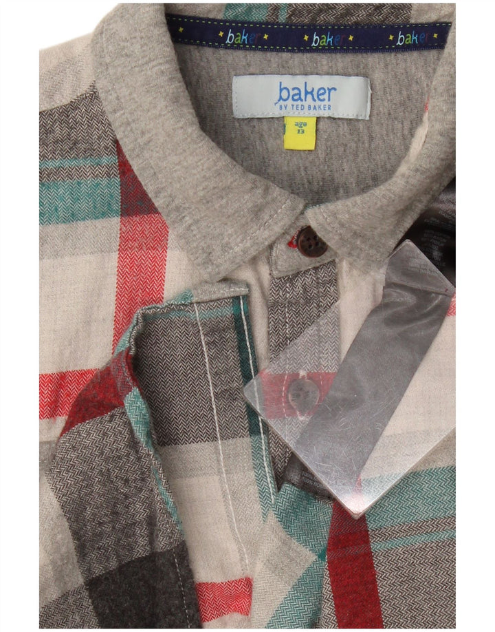 Ted Baker drenge flannelskjorte 12-13 år grå plaid bomuld