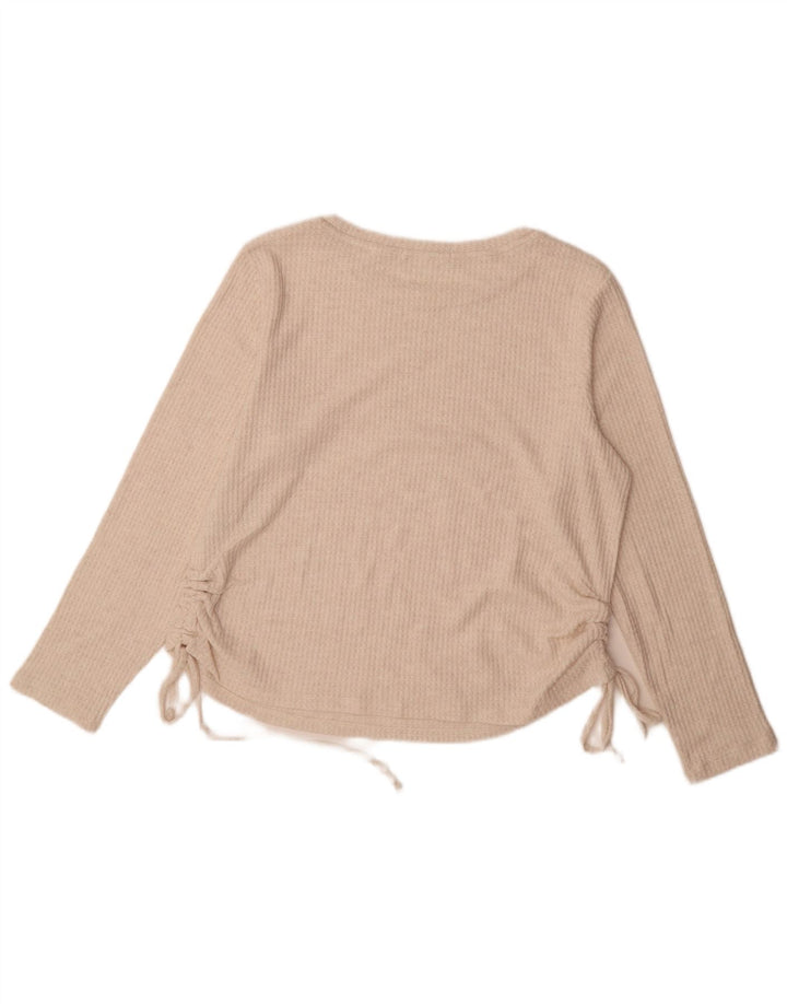 Marks & Spencer Dame Top Langærmet UK 16 Stor Beige Viscose