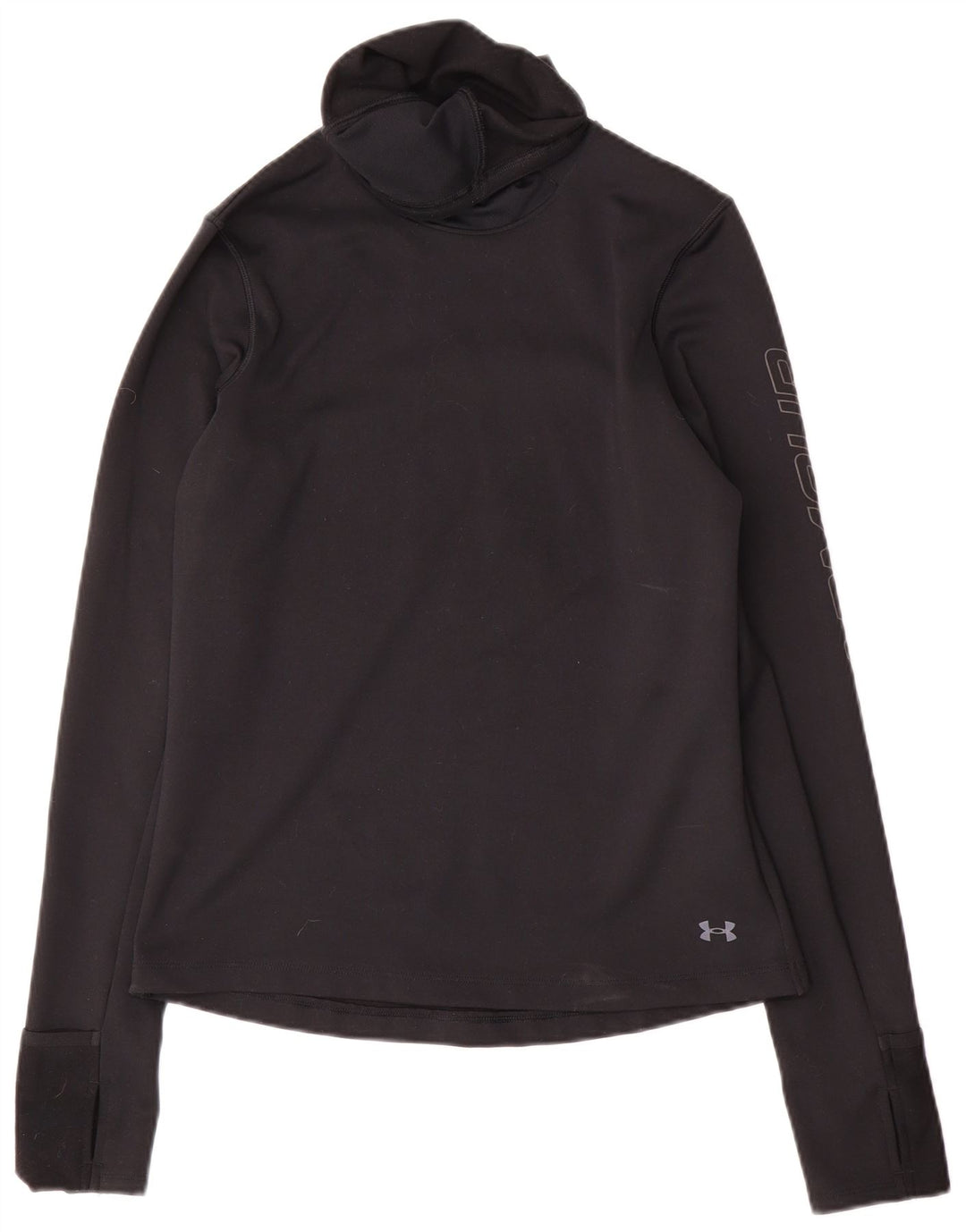 Under Armour Womens Cold Gear Grafisk Top Langærmet UK 10 Small Black