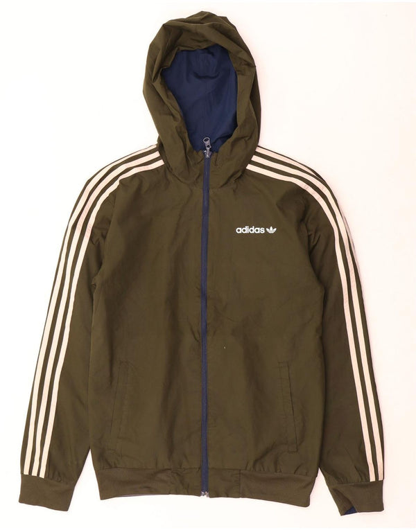 Adidas Herre Hætte Vendbar træningsdragt Topjakke XS Khaki Colourblock