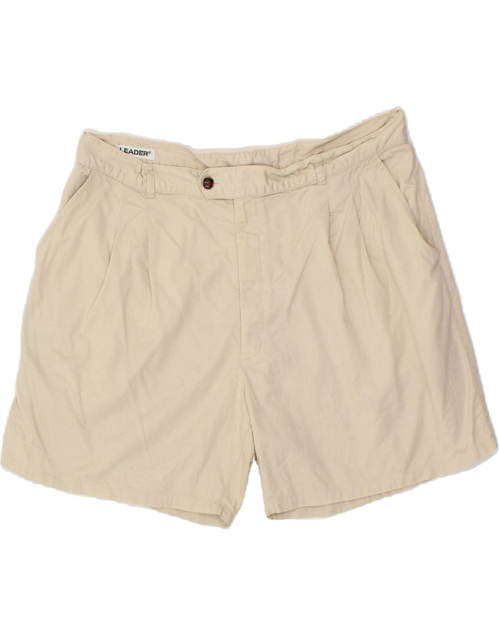 LEADER Mens Pegged Chino Shorts IT 58 4XL W36  Beige Vintage Leader and Second-Hand Leader from Messina Hembry 