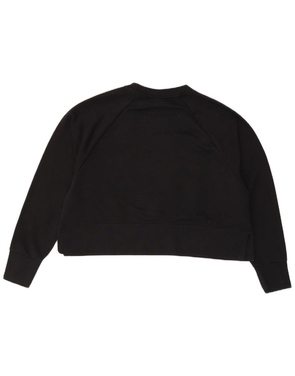Nike Dame Dri Fit Grafisk Oversized Sweatshirt Jumper UK 14 Medium Sort