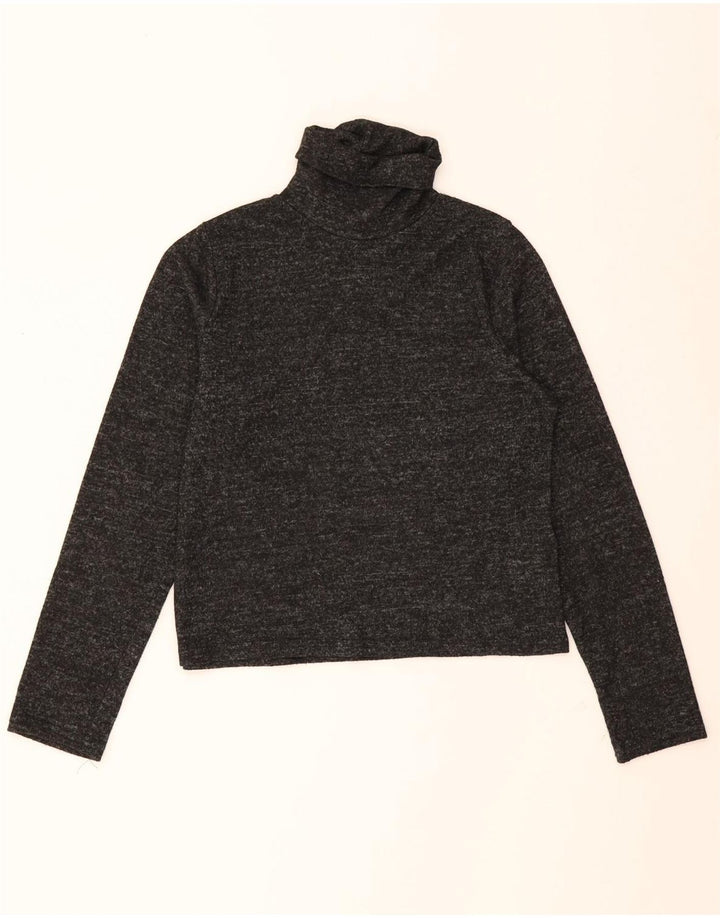 ZARA Womens Crop Roll Neck Jumper Sweater UK 14 Large Grey Flecked Vintage Zara and Second-Hand Zara from Messina Hembry 