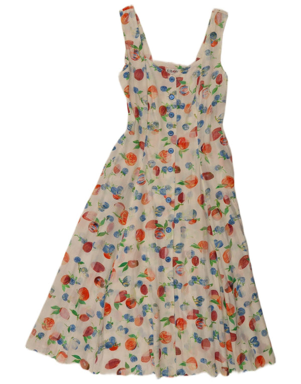 Vilona Moda Dame Ærmeløs A-Line Kjole EU 40 Medium White Floral