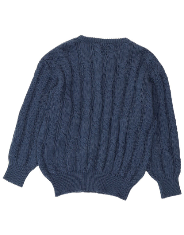Colmar Herre Button Neck Jumper Sweater Medium Navy Blue Uld