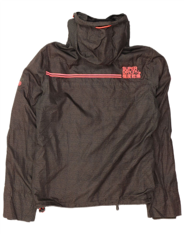 SUPERDRY Vindjakke med hætte til mænd UK 36 Small Grey Herringbone