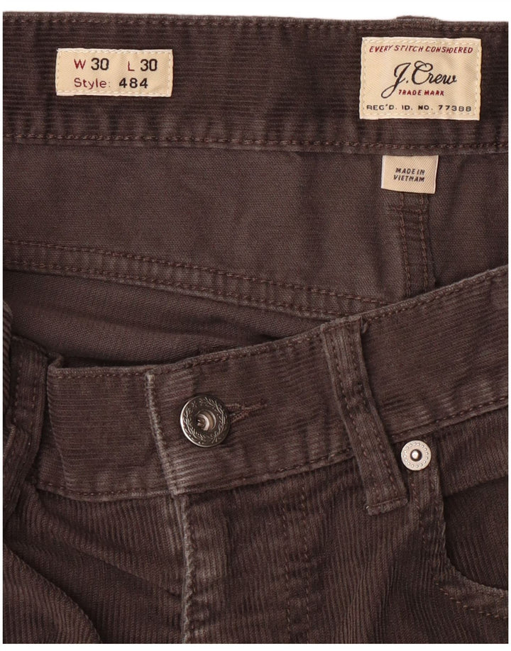 J. CREW Herre 484 slanke fløjlsbukser W30 L30 Grå bomuld