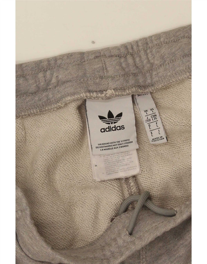 Adidas Sportshorts til mænd, store gråstribede bomuld