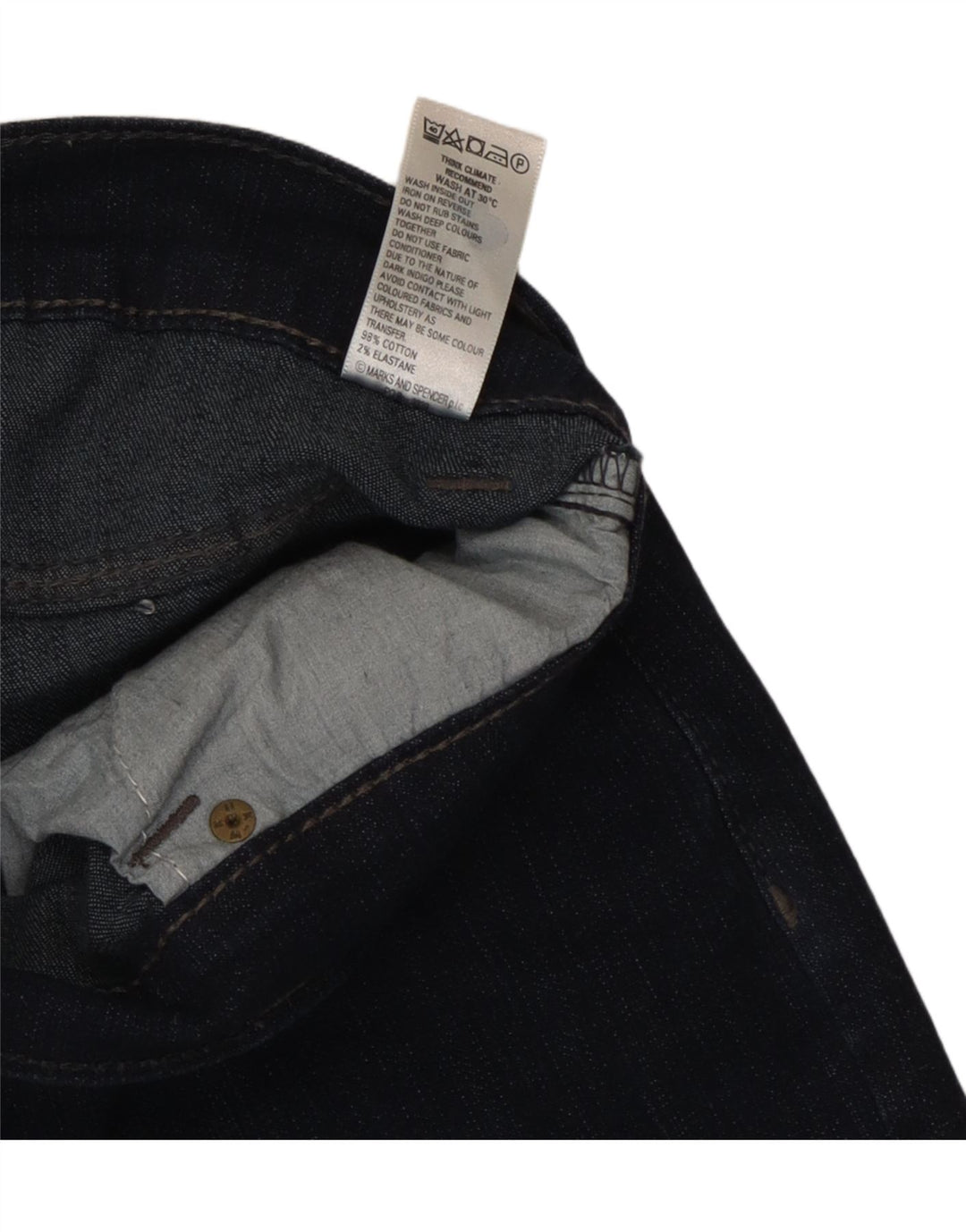 Marks & Spencer Dame Short Bootcut Jeans UK 10 Small W27 L28 Navy Blue