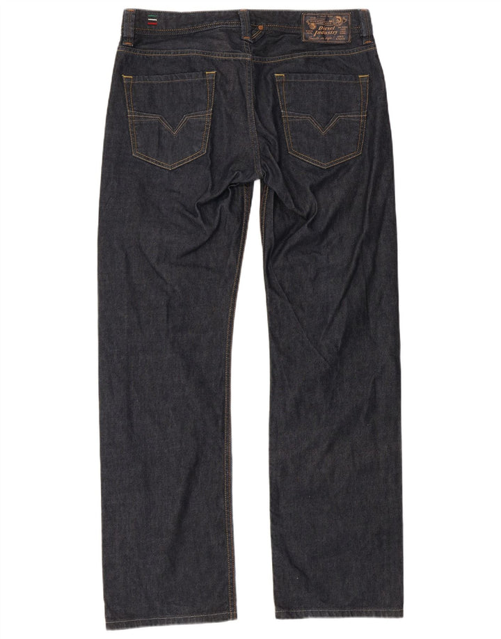 DIESEL Herre Larkee Regular Fit Straight Jeans W32 L32 Marineblå Bomuld