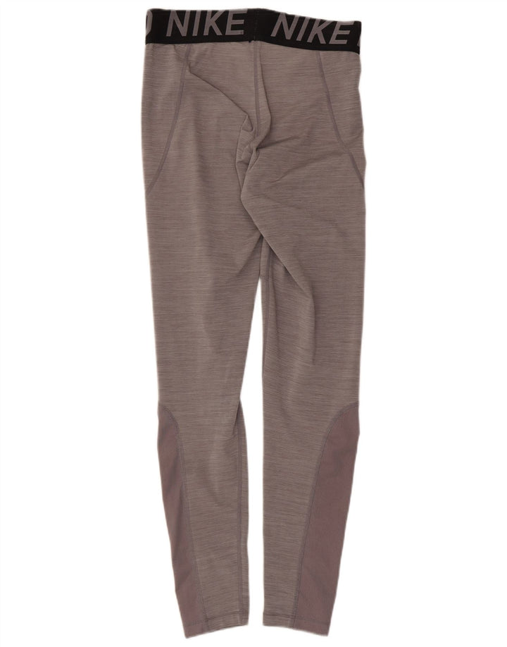 Nike Dame Dri Fit Grafiske Leggings UK 14 Medium Grey Colourblock