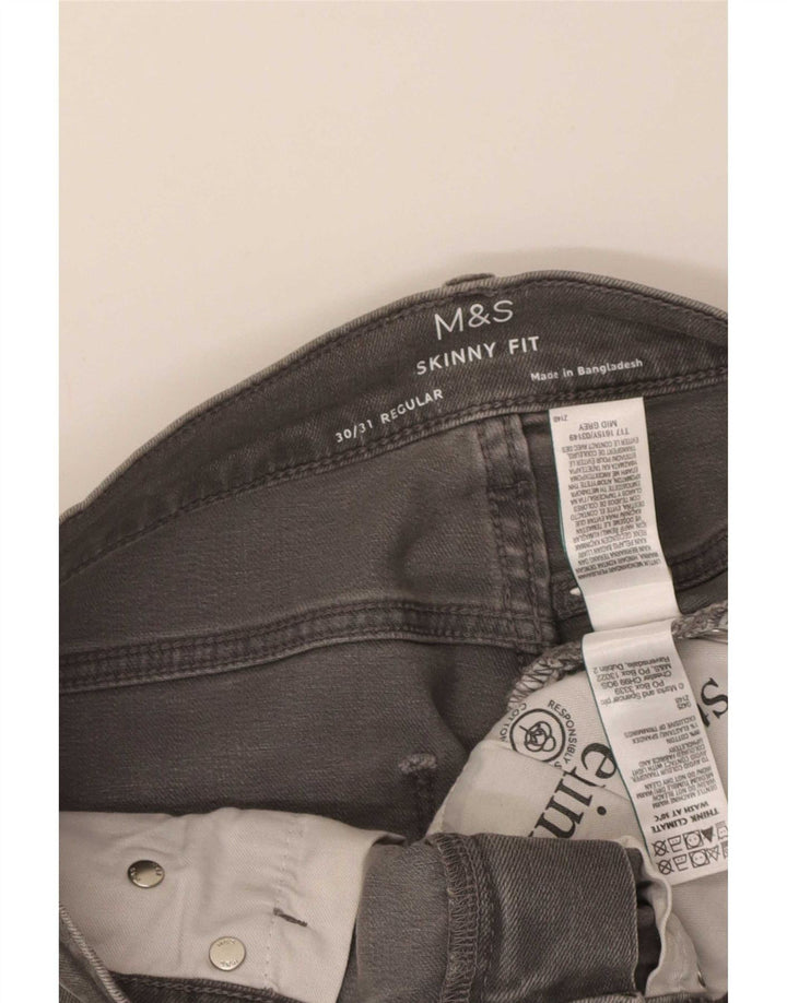 Marks & Spencer Skinny Jeans til mænd W30 L31 Grå bomuld