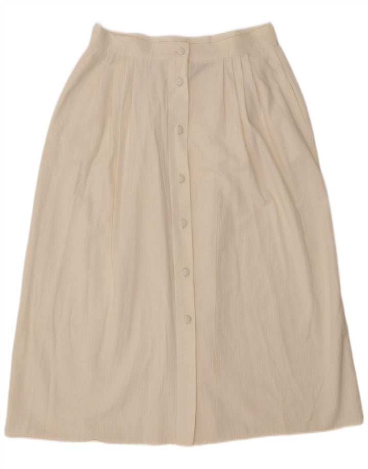 VINTAGE Womens Pegged A-Line Skirt UK 16 Large W32  Off White Polyester