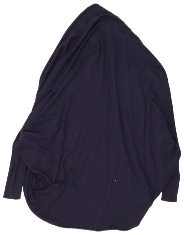 Zara Womens Longline Oversized Cardigan Sweater UK 14 Medium Navy Blue