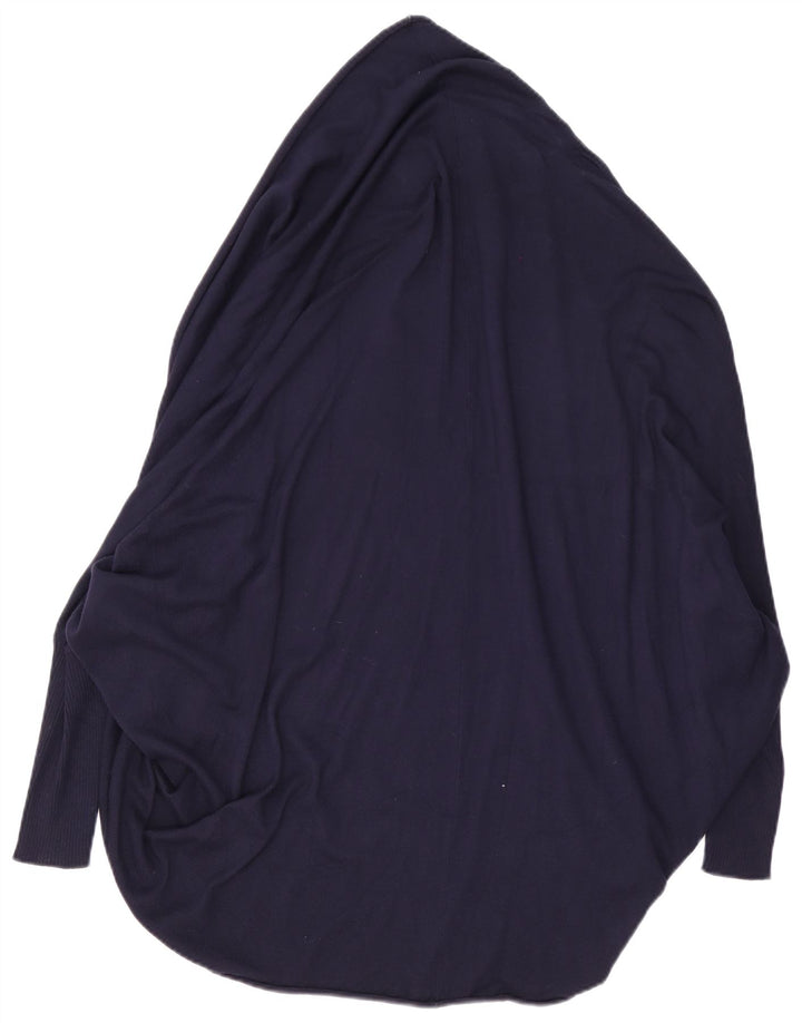 Zara Womens Longline Oversized Cardigan Sweater UK 14 Medium Navy Blue