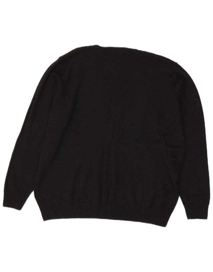 Marks & Spencer Dame V-hals sweater UK 20 2XL Sort Uld