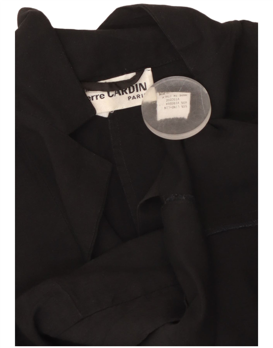 PIERRE CARDIN Dame 1-knaps blazerjakke UK 12 Medium sort hør