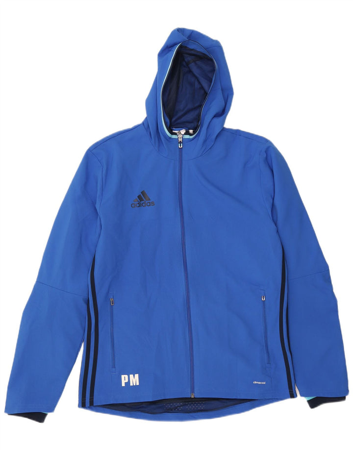 Adidas Herre grafisk træningsdragt med hætte Topjakke Medium Blue Polyester