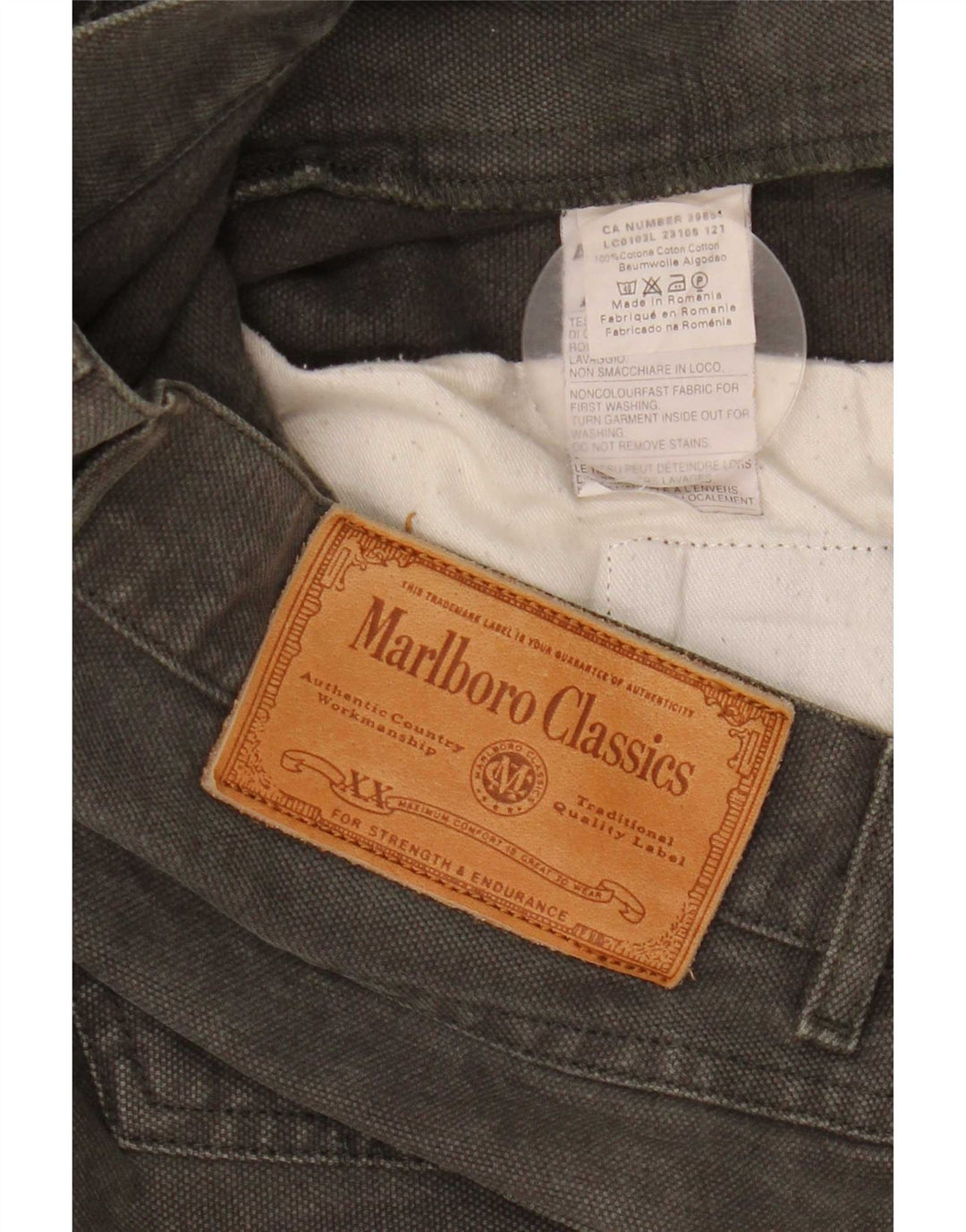 Marlboro Classics Straight Jeans til mænd W34 L32 Khaki Bomuld