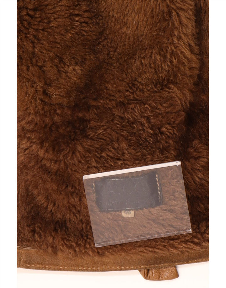 Vintage dame 3/4 ærmet oversize shearling jakke EU 46 XL Brun