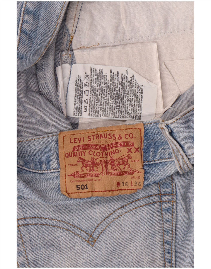 LEVI'S Herre 501 Straight Jeans W36 L31 Blå Bomuld