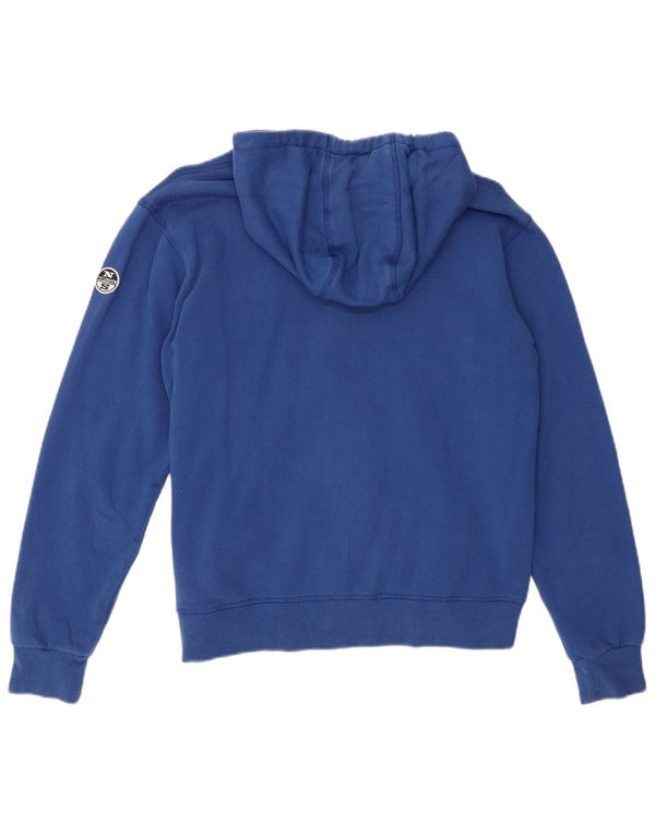 North Sails Dame Oversized Hættetrøje Sweater med lynlås UK 6 XS Blå Bomuld
