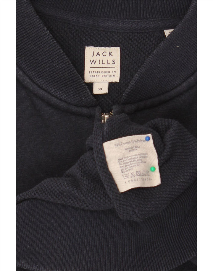 JACK WILLS Dame cardigan sweater UK 18 XL Marineblå Bomuld