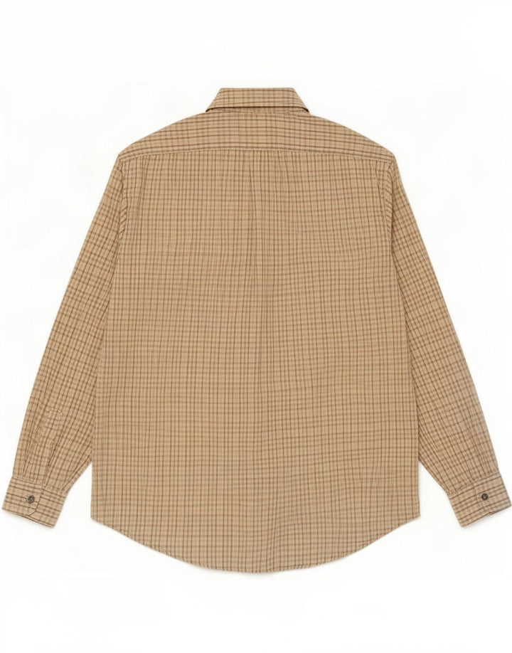 Trussardi Herreskjorte Medium Beige Ternet bomuld