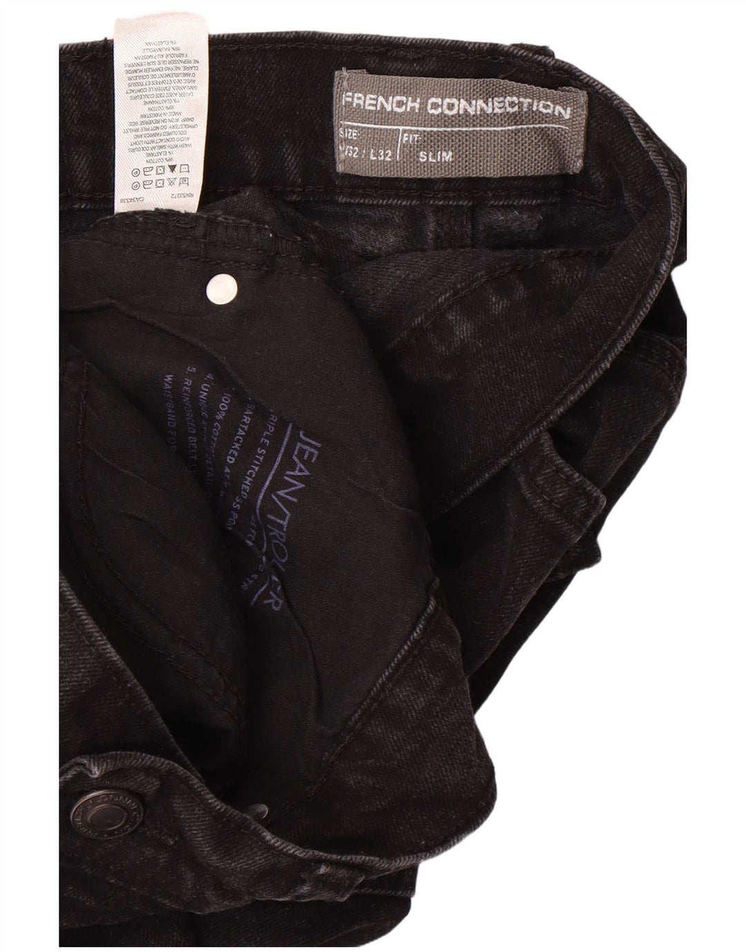 FRENCH CONNECTION Womens Slim Jeans W32 L32 Black Cotton