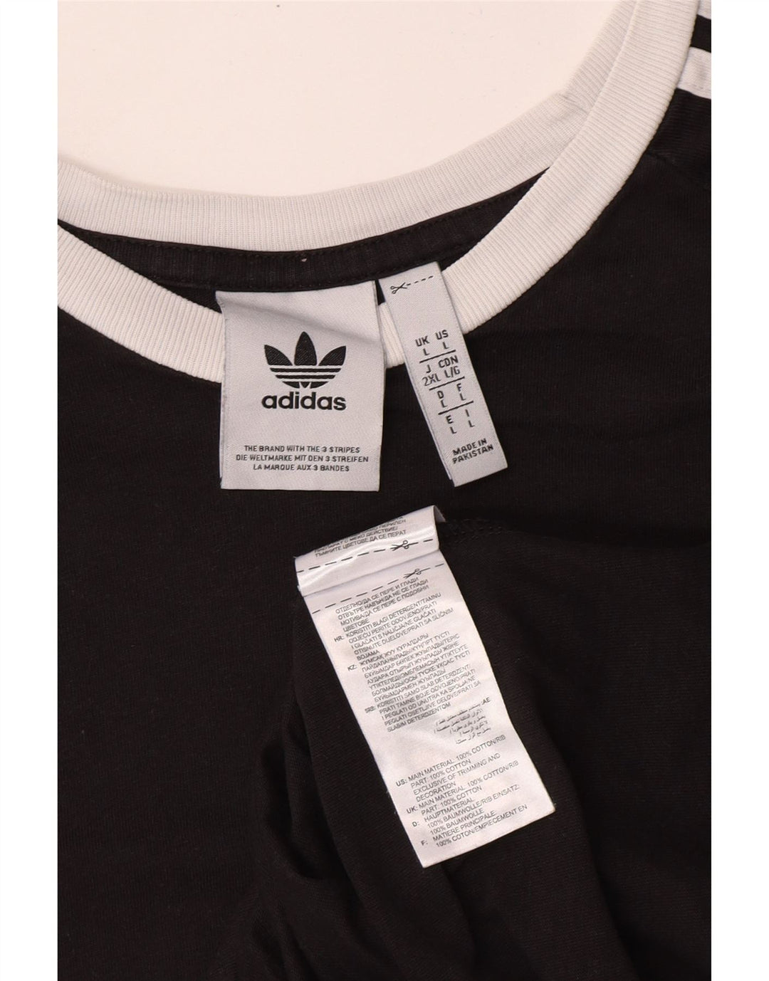 ADIDAS Herre T-Shirt Top Stor Sort Bomuld