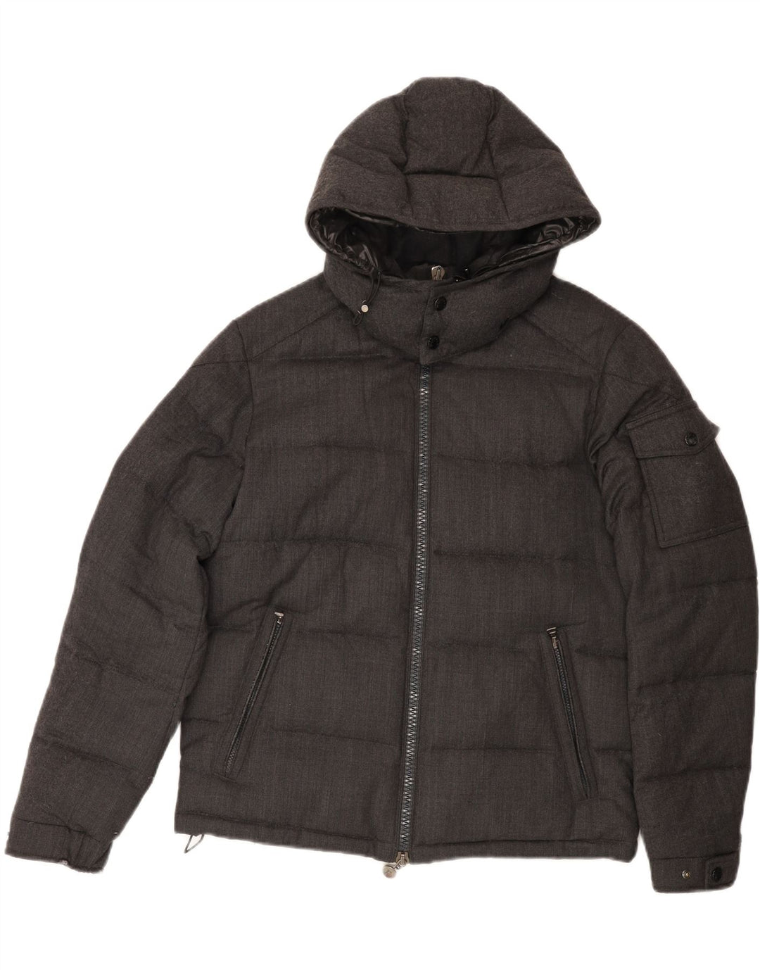 MONCLER Mens Hooded Padded Jacket Size 2 Medium Grey Vintage Moncler and Second-Hand Moncler from Messina Hembry 
