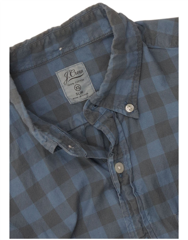 J. Crew Herre Slim Flanellskjorte XS Blå Gingham Bomuld