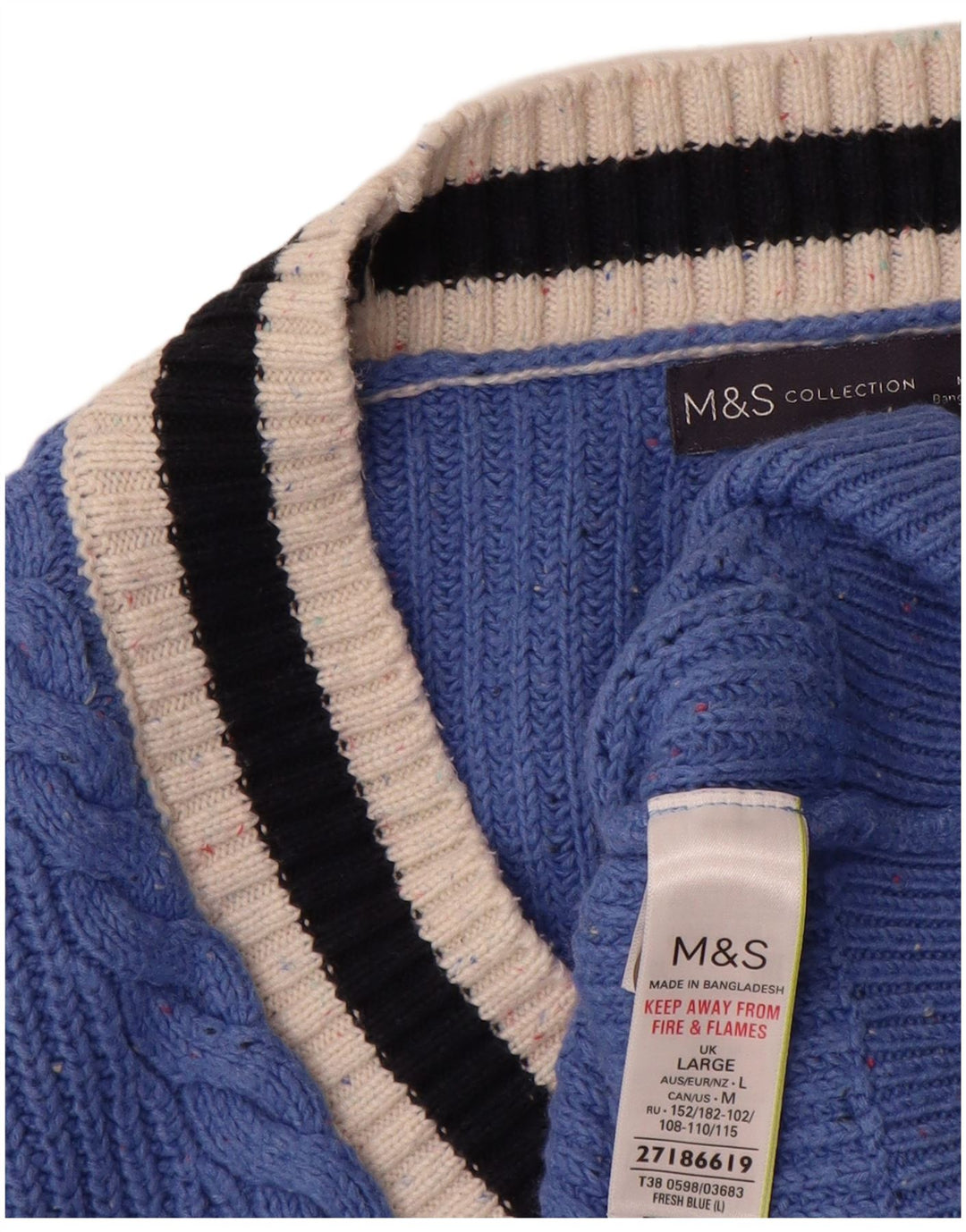 Marks & Spencer Dame Oversized Cardigan Sweater UK 16 Large Blue Cotton