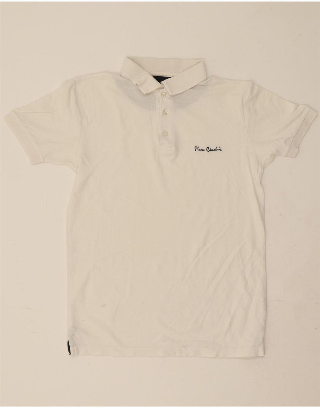 PIERRE CARDIN Mens Polo Shirt Medium White Cotton Vintage Pierre Cardin and Second-Hand Pierre Cardin from Messina Hembry 